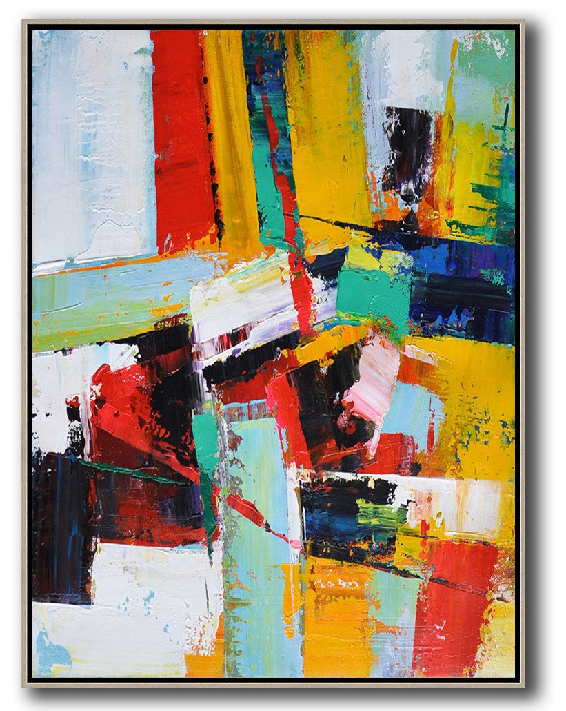 Vertical Palette Knife Contemporary Art #L3B - Outsider Art Large